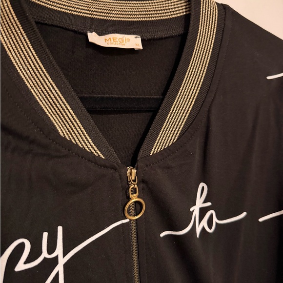 Black Bomber with Script Design - Picture 3 of 4